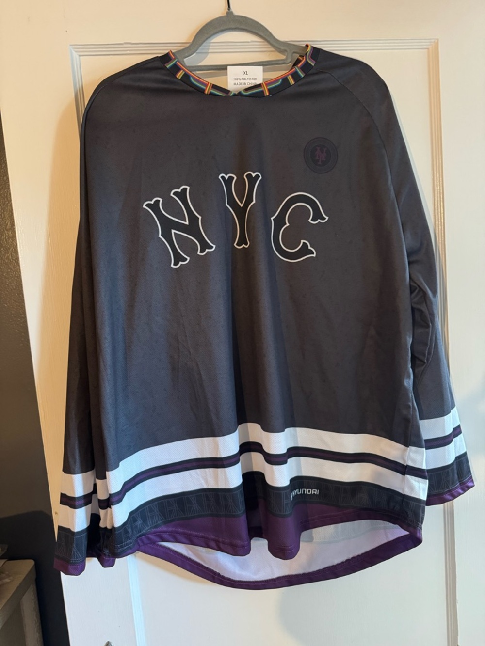 2025 NY New York Mets City Connect Clay Holmes Hockey Jersey Mens XL